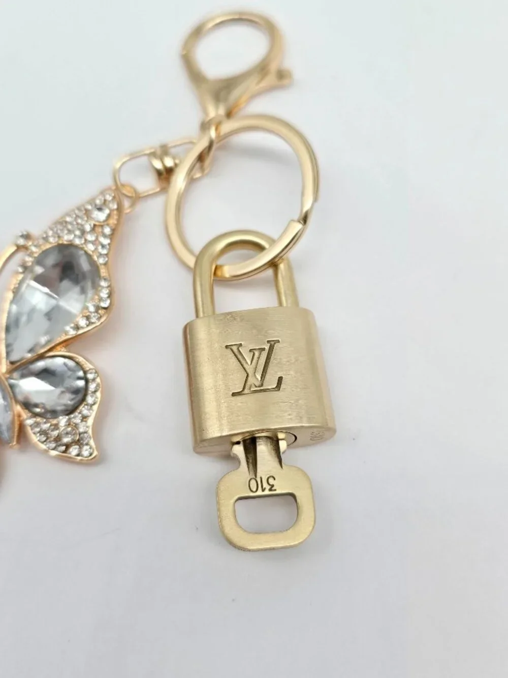 Louis Vuitton Gold Lock 🔑 Authentic LV Padlock + Unbranded Butterfly Bag Charm